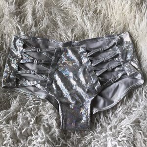 Ruched sparkly rave booty shorts / bottoms